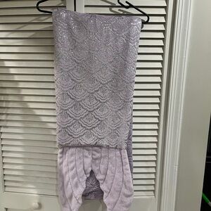 Adult Pink & Purple Mermaid Tails Blankets with Metallic Gold & Silver Accents
